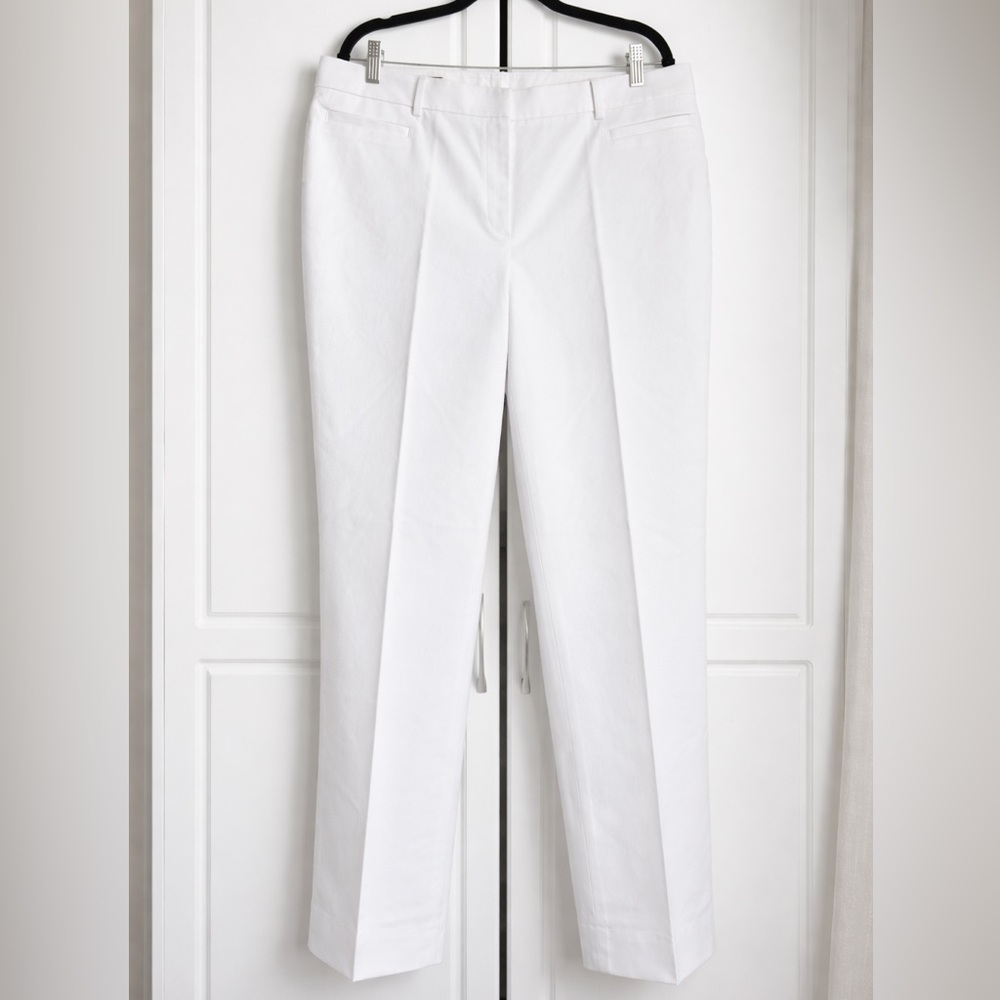Brooks Brothers 346 Natalie Fit White Pants - Size 14 - 100% Cotton - Workwear